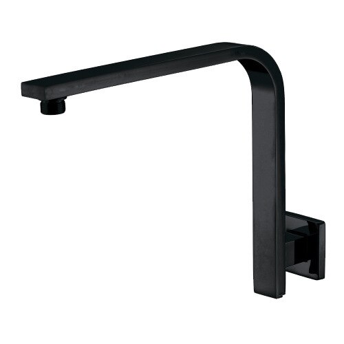 Cabezal de ducha de lluvia redondo y Cuadrado Negro, ultrafino, 2mm, 8 10 12 16 pulgadas, Brazo de ducha montado en pared y techo para Baño: GOOSENECK  arm