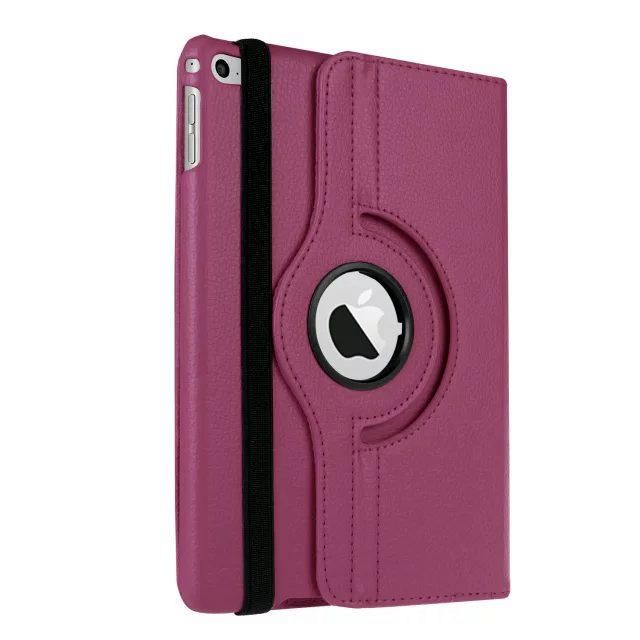 Para ipad Mini1/2/3 Funda para tableta con soporte giratorio de 360 grados Funda de cuero tipo Folio para ipad Mini 2 Mini 3 7,9 pulgadas Funda: Púrpura