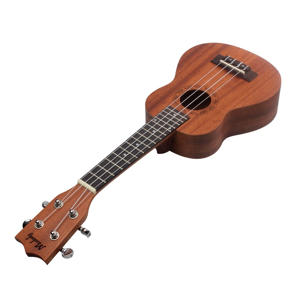 Ukelele Soprano de 21 pulgadas de Muslady, conjunto de instrumentos musicales de guitarra de madera de caoba de Ukelele, sintonizador, cuerda, Correa y bolsa