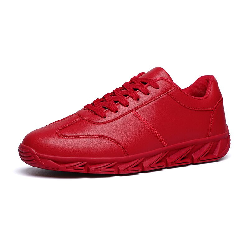 Høy topp menn tennissko chaussures hombre takrenne utendørs sko menn zapatos skinn treningsstudio sportssko mann myke joggesko trenere: Rød / 10