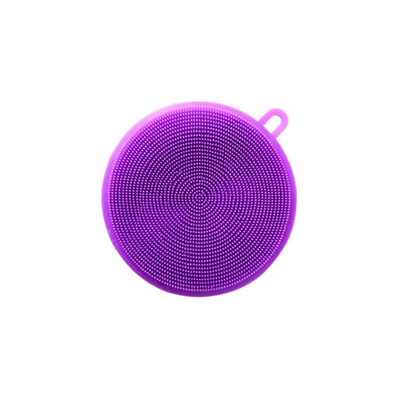 5 Stuks Magnic Siliconen Schotel Spons Wasborstel Scrubber 5 Pack Huishoudelijke Schoonmaakmiddelen Sponzen Borstels Anti Tafel Mat: purple