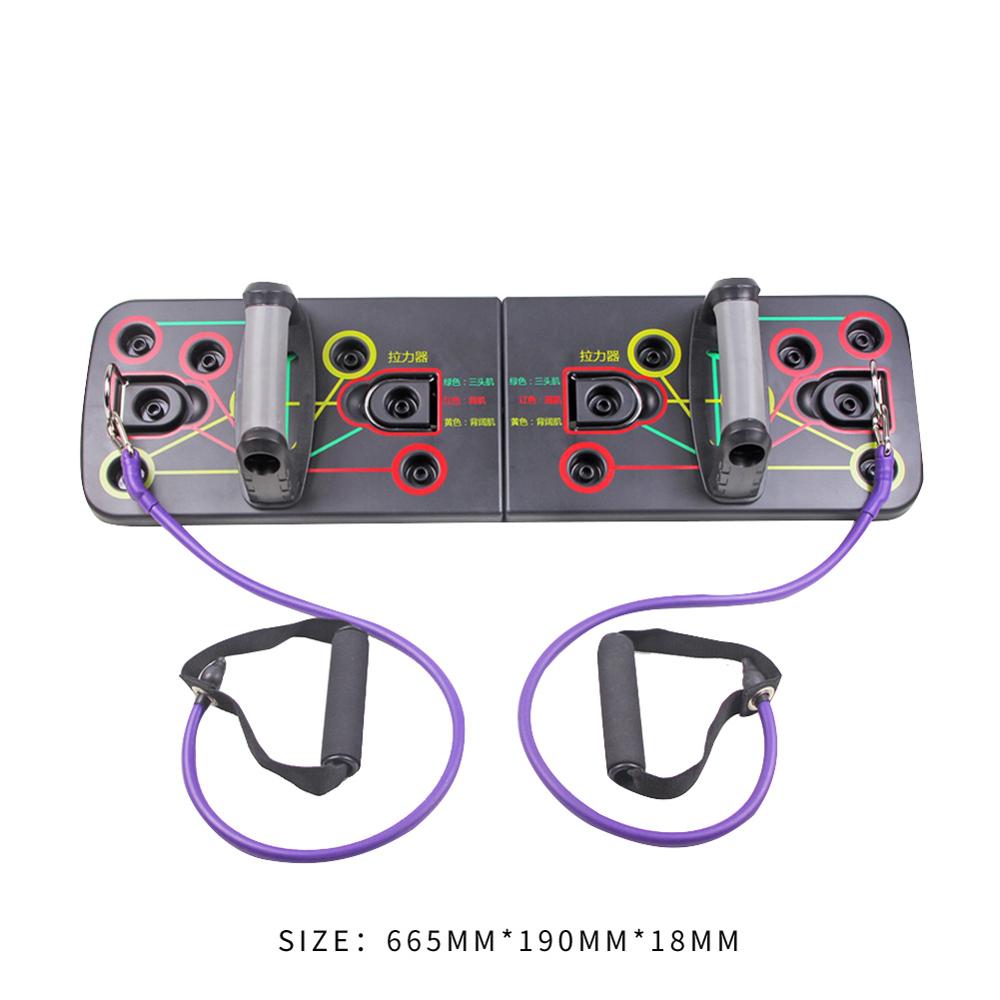 Fitness Exercise Tool 1 Set Push Up Rack Board 9 in 1 Body Building Board System Comprehensive Training Gym Body Training: type C red