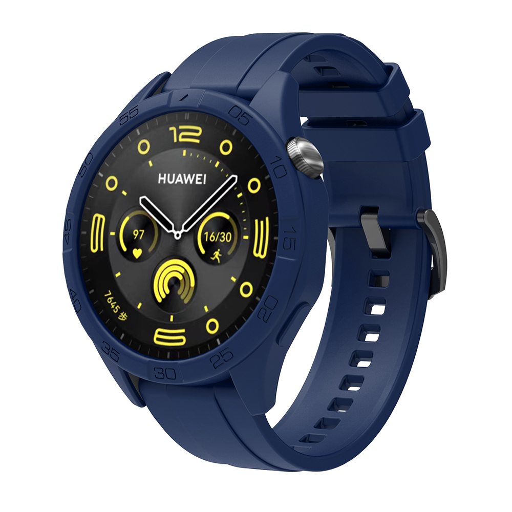 Silikonerem til huawei watch  gt4 gt5 46mm udskiftningsurrem + beskyttende etui