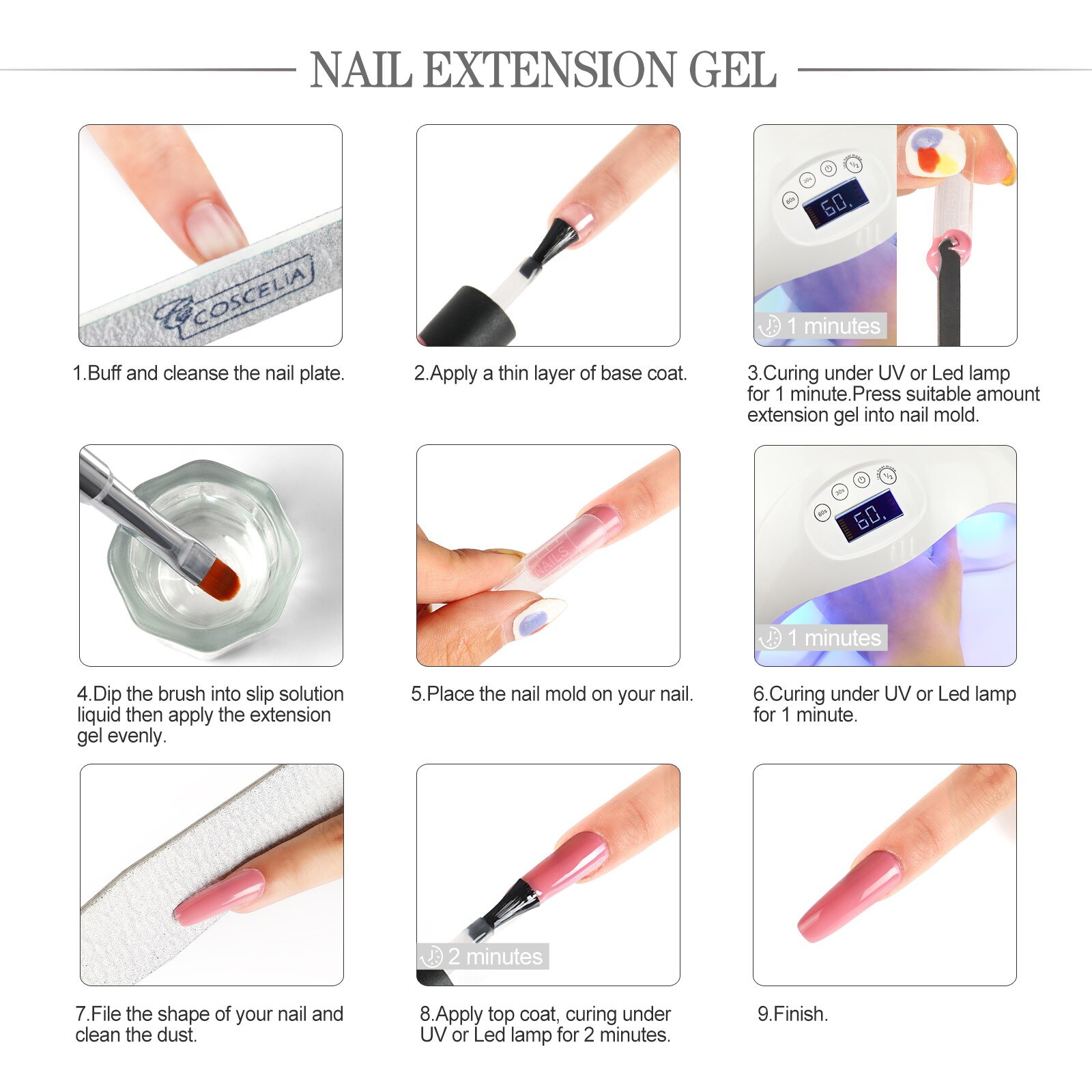 Poly Extension Gel Nail Kit Nail Enhancement Acryl Gel Set Acryl Extension Met Slip Oplossing Manicure Tips Decoratie Gereedschappen
