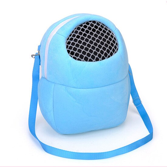 Hamster Carrier Draagbare Kleine Pet Carrier Warm Sleep Ademende Reizen Opknoping Rat Kooi Voor Hamster Cavia Carry Bag: Blue S