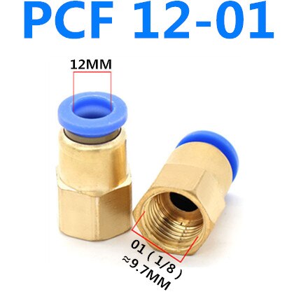 Conector rápido neumático, conexión de aire para 4, 6, 8, 10, 12mm, tubo de manguera de 1/8 ", 3/8", 1/2 ", 1/4", BSP, rosca hembra de latón: 12-01