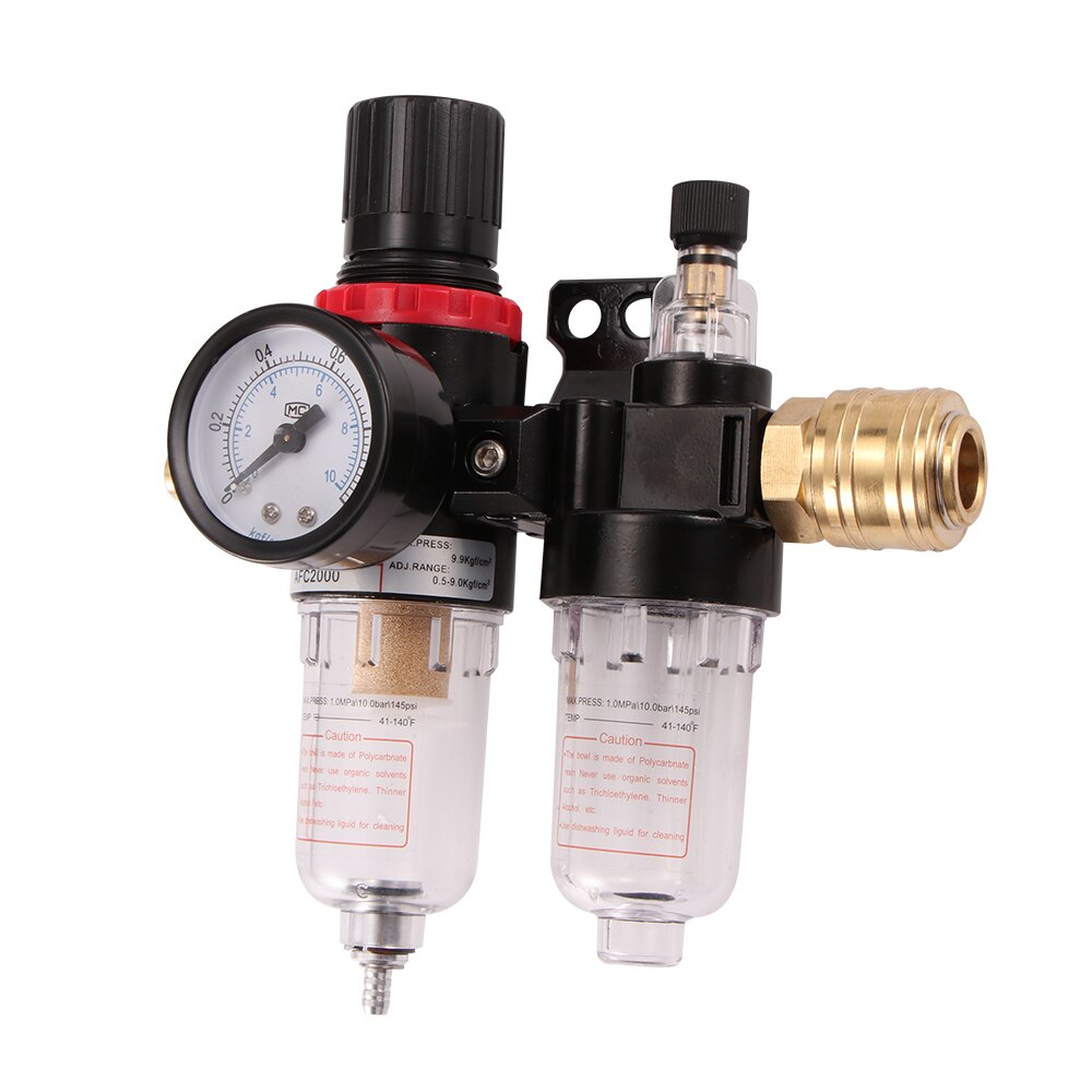 Luftkompressor olje vannseparator regulator fellefilter airbrush dupleks pneumatisk komponent tilbehør luftfiltrering