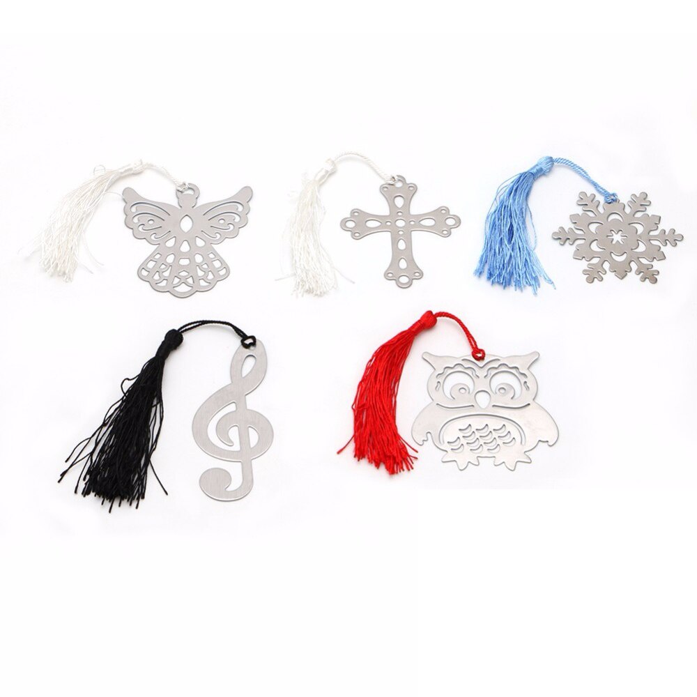 1PC Mini Stylish Bookmark Stationery Silver Color Metal Bookmarks Style