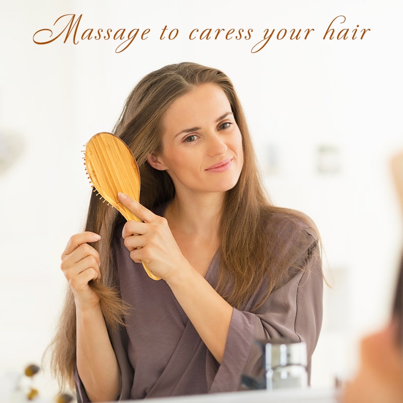 Natuurlijke Bamboe Haar Borstel Bamboe Borstel Naald Massage Kam Verbeteren Haargroei Voorkomen Haaruitval Massage Kam