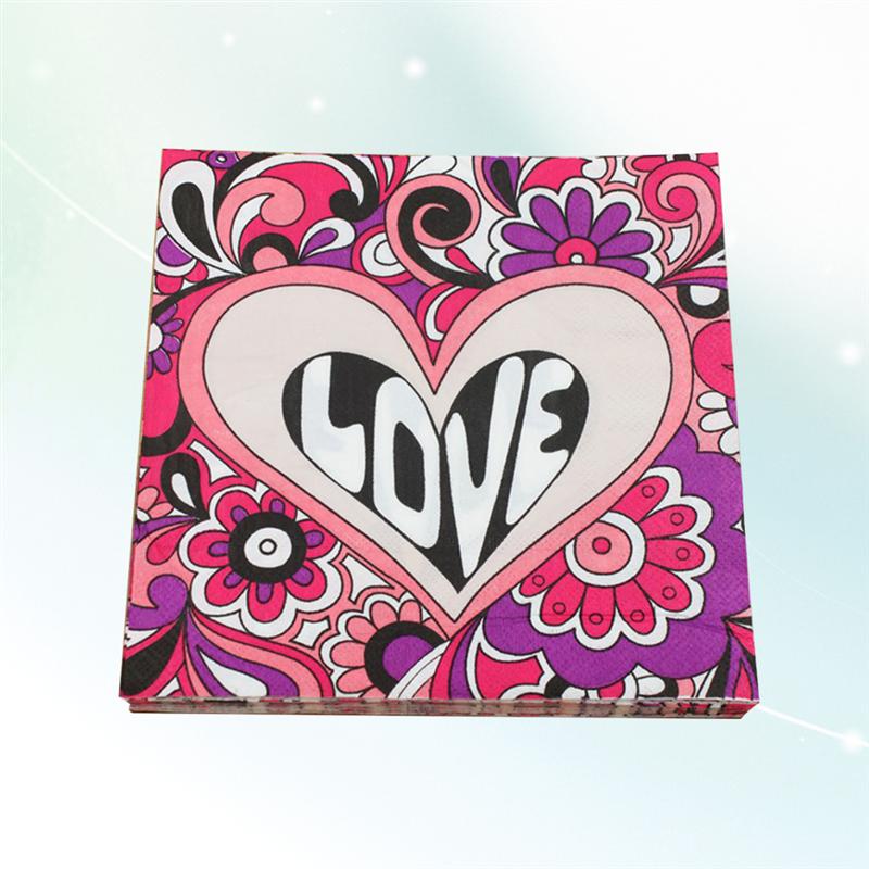 100 Vellen Liefde Hart Kleurrijke Absorberende Wegwerp Tissue Papier Voor Verjaardag Wedding Party