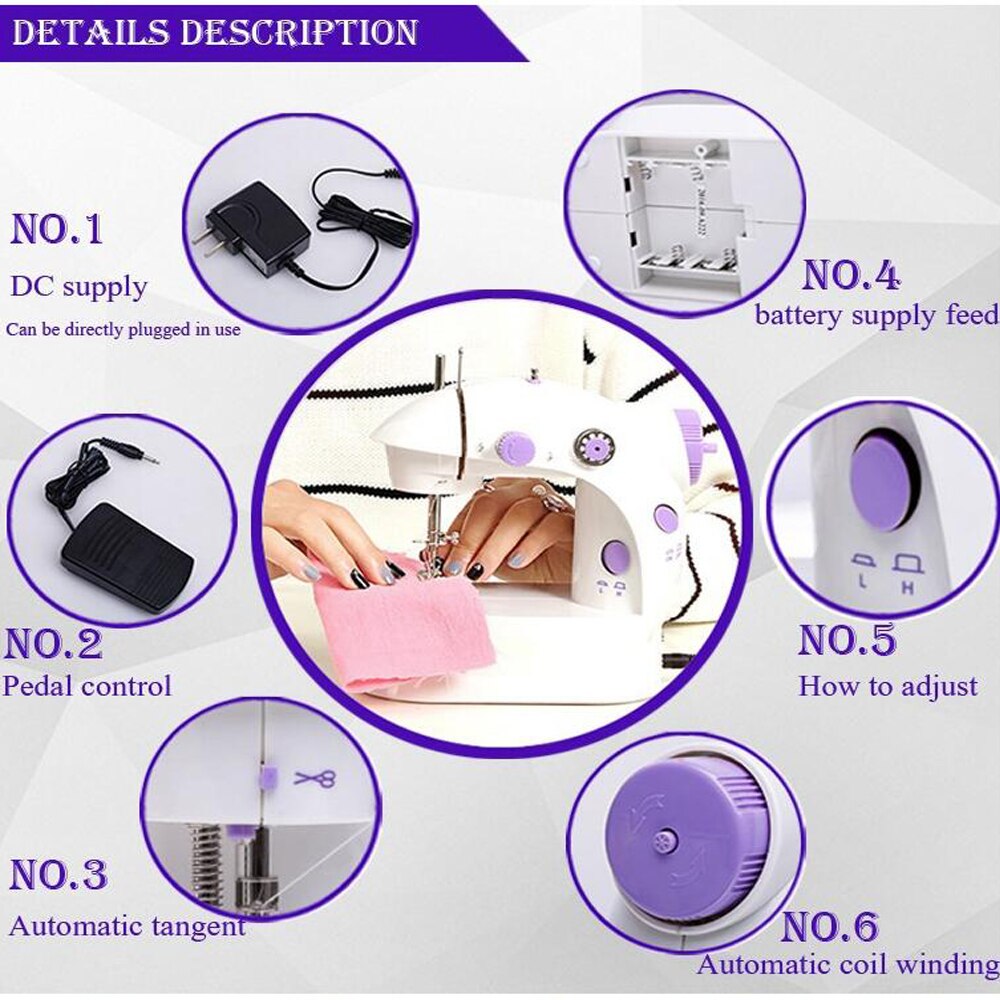 Electric Sewing Machine Mini Portable Household Ni... – Grandado