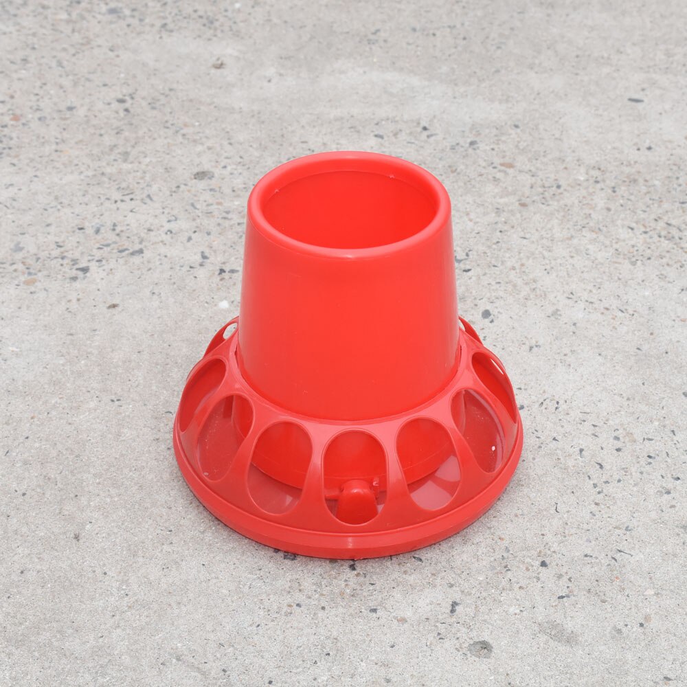 1 Pcs Poultry Feeding Tools 1.5Kg Red Plastic Chicken Feeders Quail Feed Bucket Poultry Farming Tools