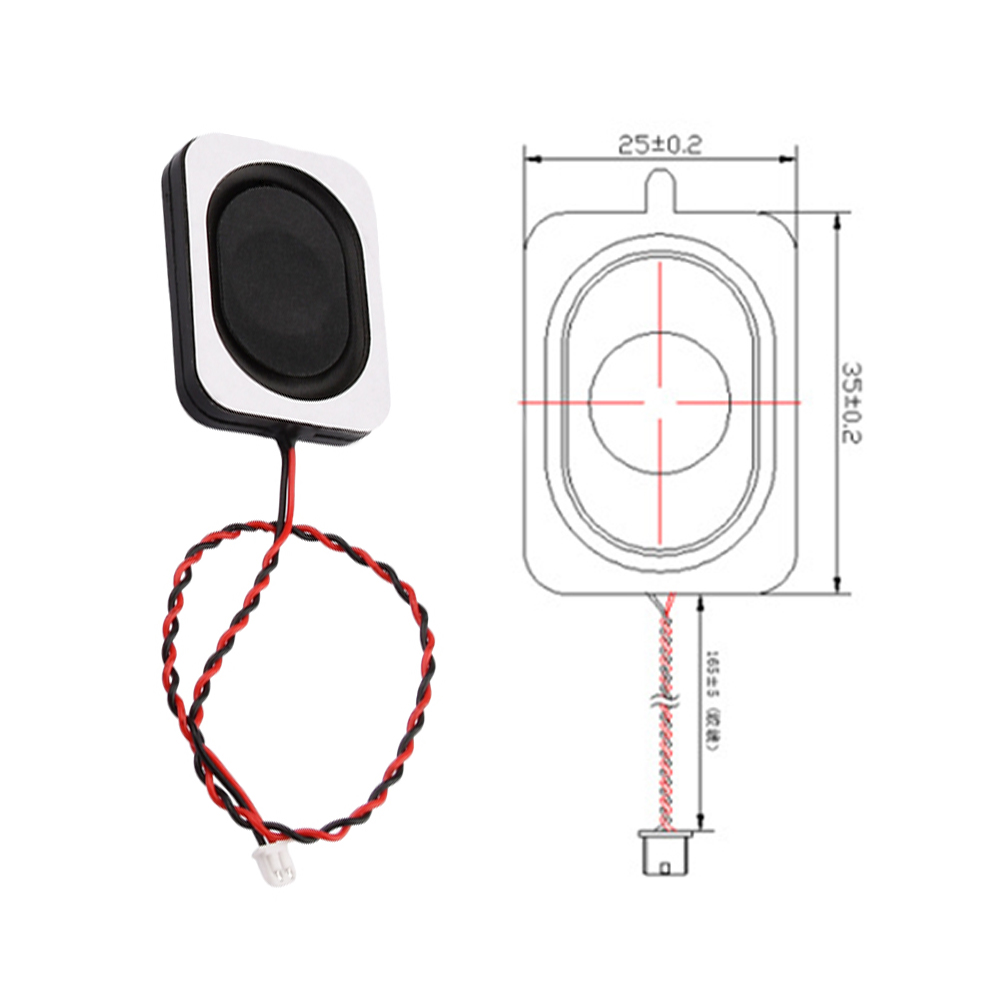 1 altavoz cuadrado de 4 Ohm, 3W, 8 Ohm, 2W, ordenador portátil de cavidad pequeña, altavoz de caja ultrafina 3525/2535: Blanco
