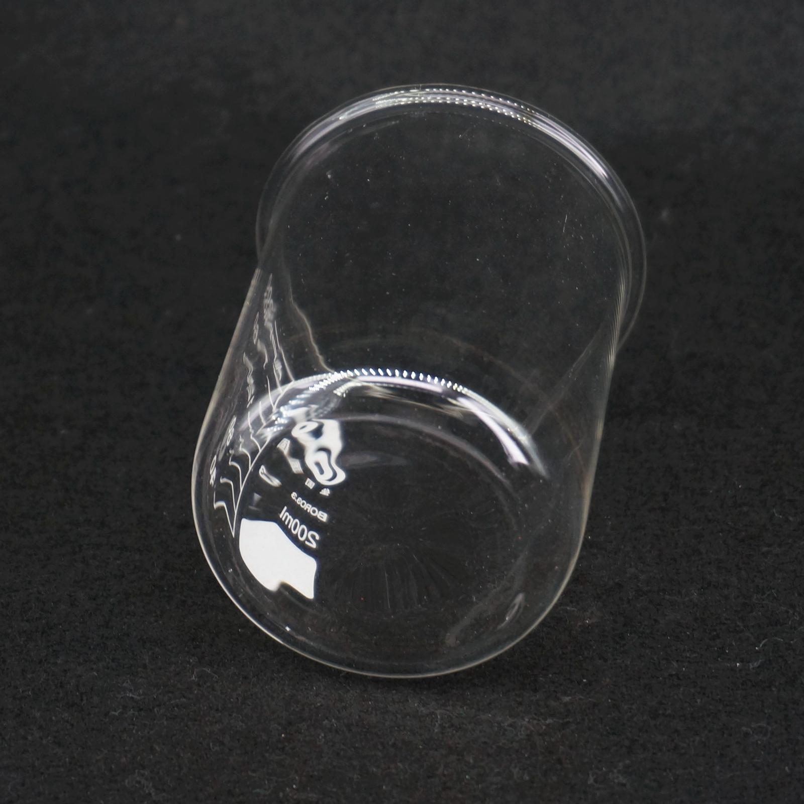 Gobelet de laboratoire en verre Borosilicate, de forme basse, Transparent, épaissi, avec bec verseur, 200ml