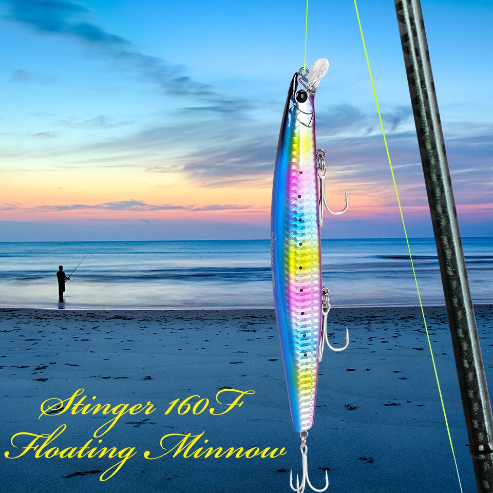 Tsurinoya 160F Drijvende Minnow Vissen Lokken Stinger 163Mm 31G Lange Casting Kunstmatige Zeebaars Saltwater Grote Harde Aas