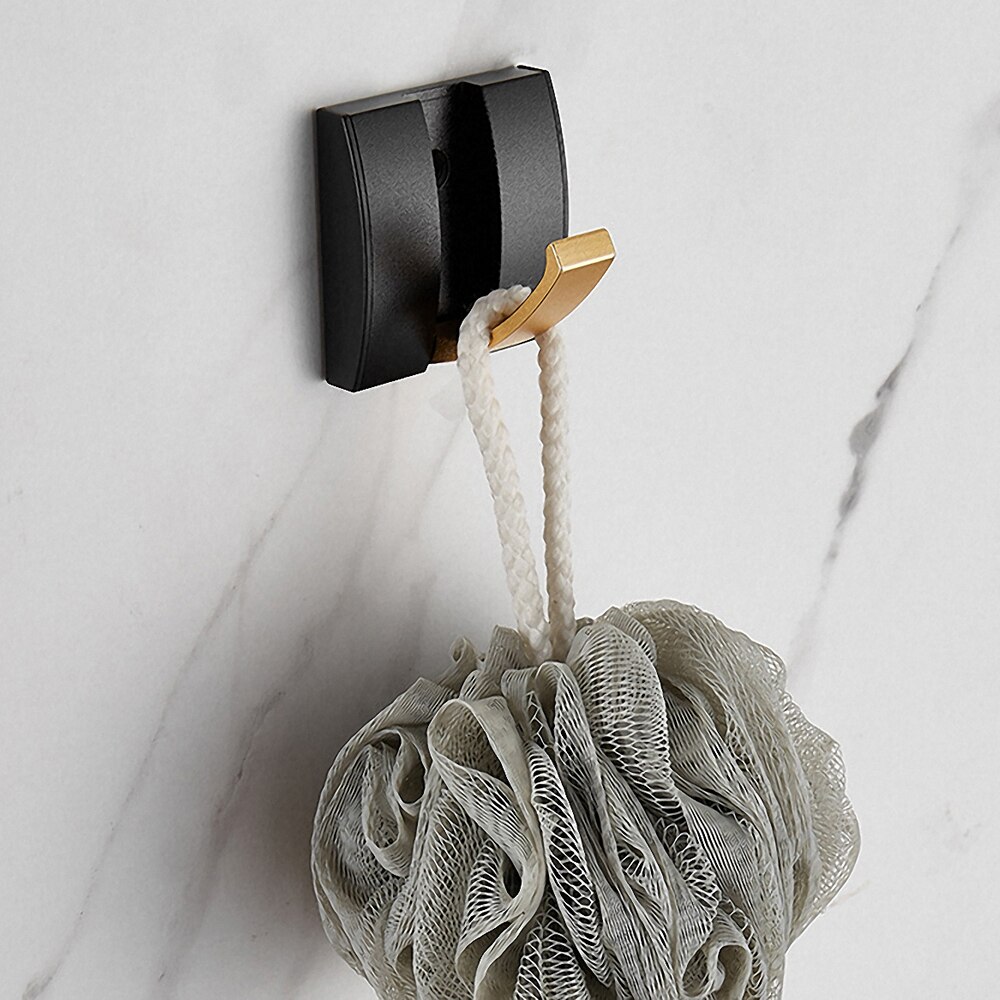 Black Golden Robe Hooks Foldable Wall Hooks Coat Clothes Hanger Towel Hanger Nail Free Installation Bathroom Organization
