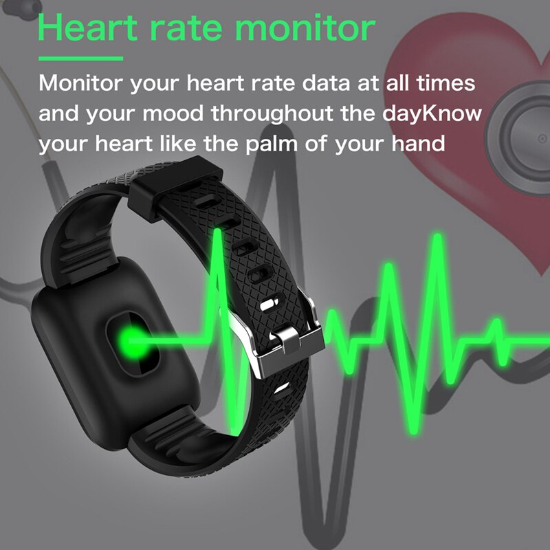 Smart klocka 116 plus armband  d13 hjärtblodtryck vattenproffitness armband smartwatch androidfitness aktivitetsband