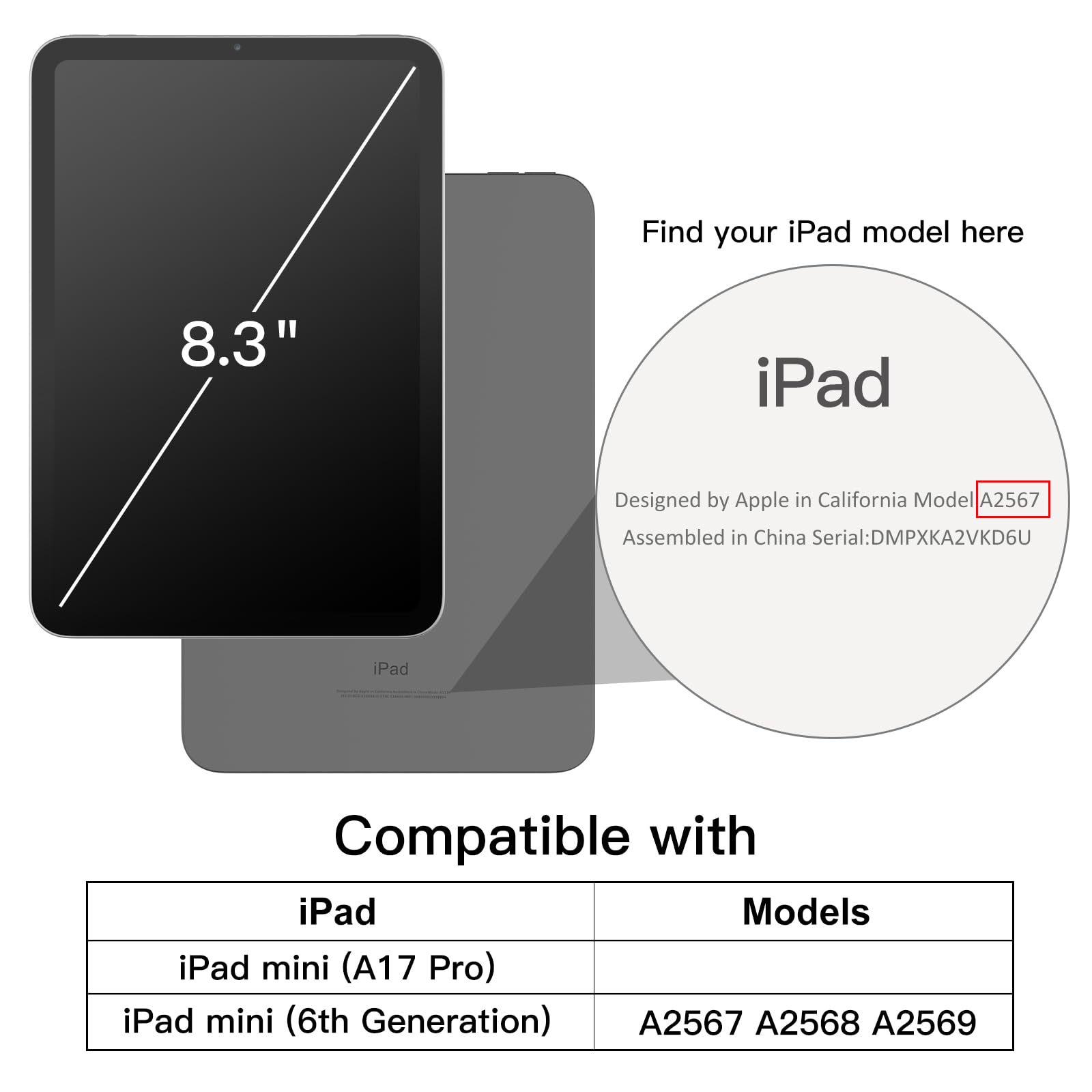 Capa transparente para iPad mini 7/(A17 pro) 2024 Capa protetora anti-impacto TPU anti-queda para iPad mini 6 2021 (8,3 polegadas)