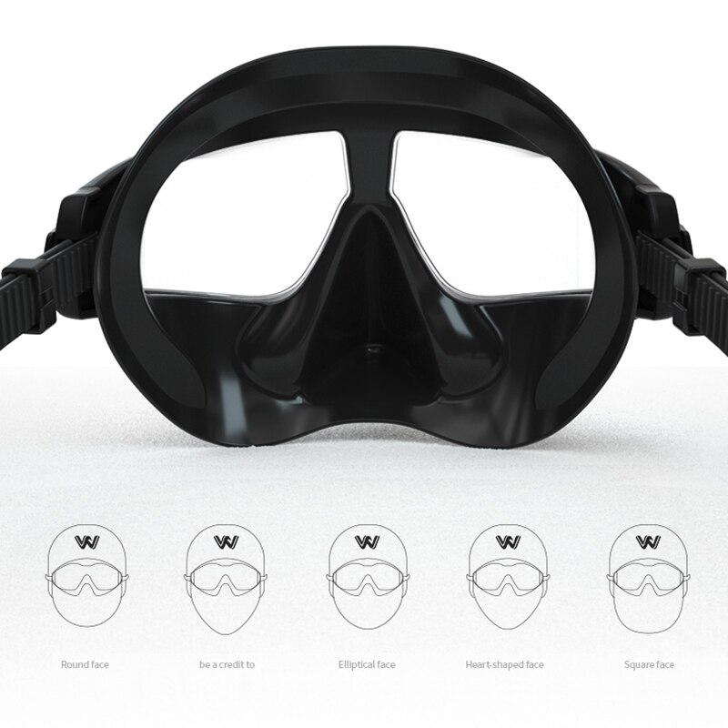 WHALE Adult Scuba Diving Glasses Mask Silicone Diving Goggle Mask Underwater Scuba Diving Men Women Big Frame Swim Glasses