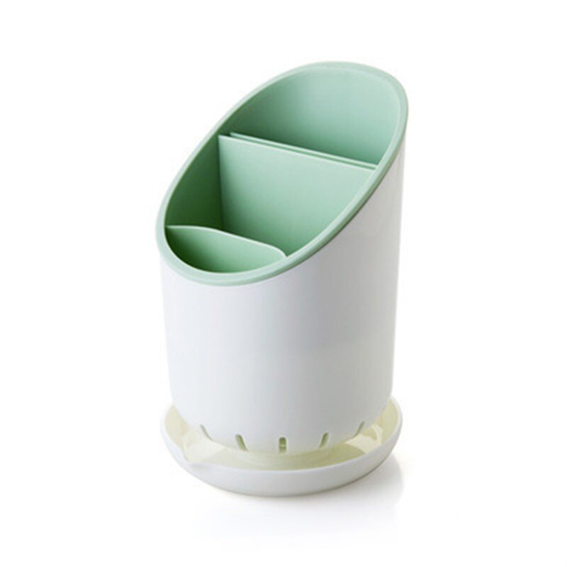 Bestek Opslag Houder Bestek Afdruiprek Container Droogrek Antislip Servies Mes Lepel Vork Opbergdoos Keuken Organizer: Green