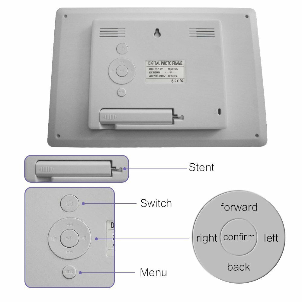 8-inch Clock Led Desktop Temperature Alarm LCD Display Calendar Digital Electronic Home Alarm Clock Built-in 8ohm 2w speaker
