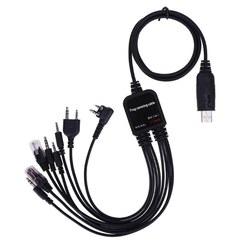 8 en 1 de programación por Cable USB para baofeng para Motorola TYT QYT múltiples Radios 1,3 m/4,26 ft H55F