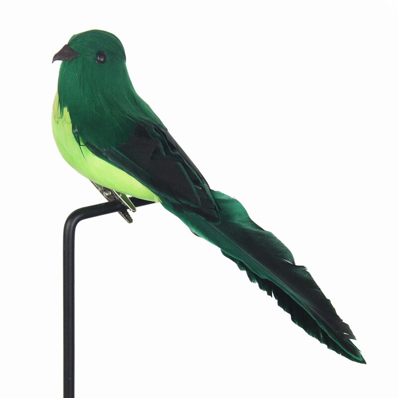 Foam Home Outdoors Garden Wedding Decoration Ornament 1pc Feather Artificial Parrots Imitation Bird Model DIY Party Use: Green  