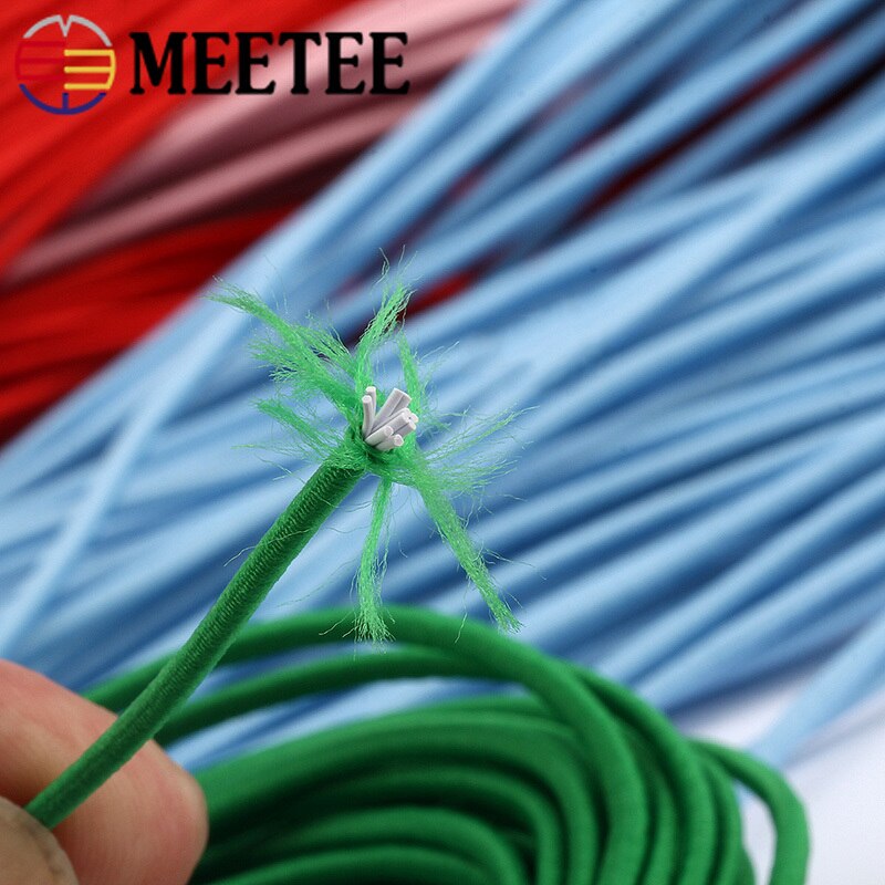 5M 2mm Eco-Friendly Round Rubber Elastic Cord Stretch Elastic Bands Rope Jewelry Bracelets Making Garment Tag DIY Craft