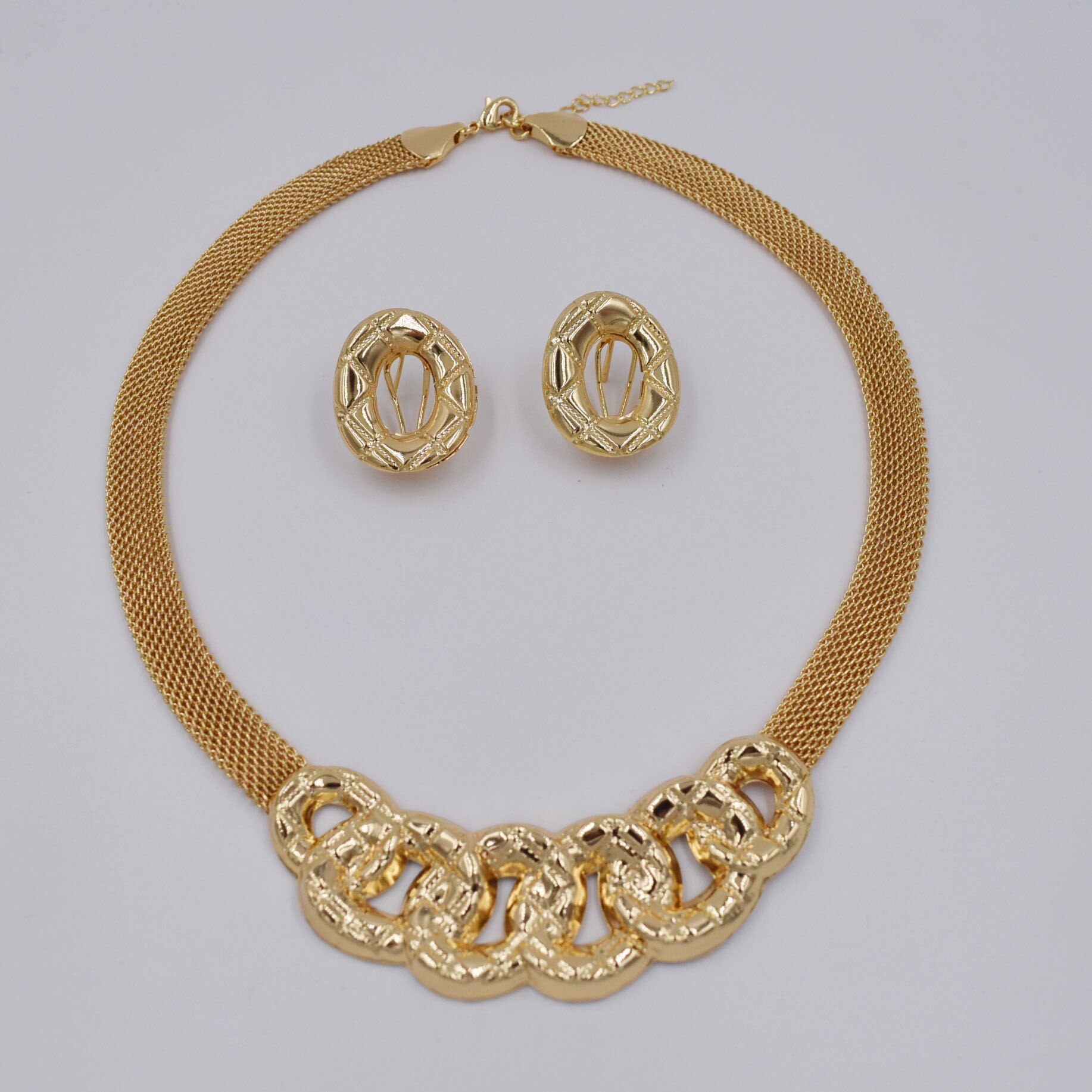 ltalia 750 conjunto de joyería de color dorado para mujeres cuentas africanas conjunto de collar a la pendientes joyería