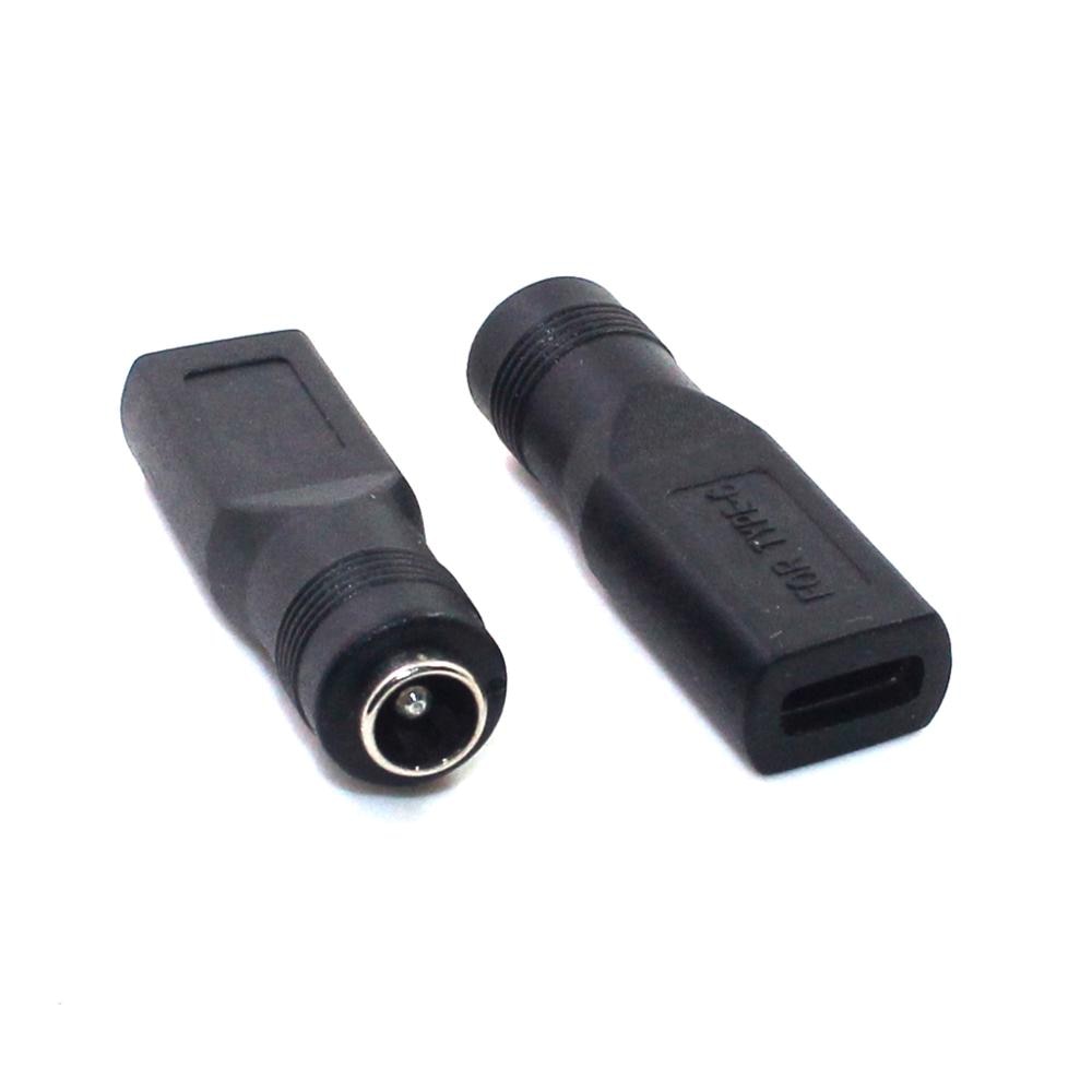 5v dc 5.5*2.1 voedingsaansluitingen naar micro-usb/type-c vrouwelijke  dc 5.5 mm x 2.1mm voedingsconnectoradapter: Wit