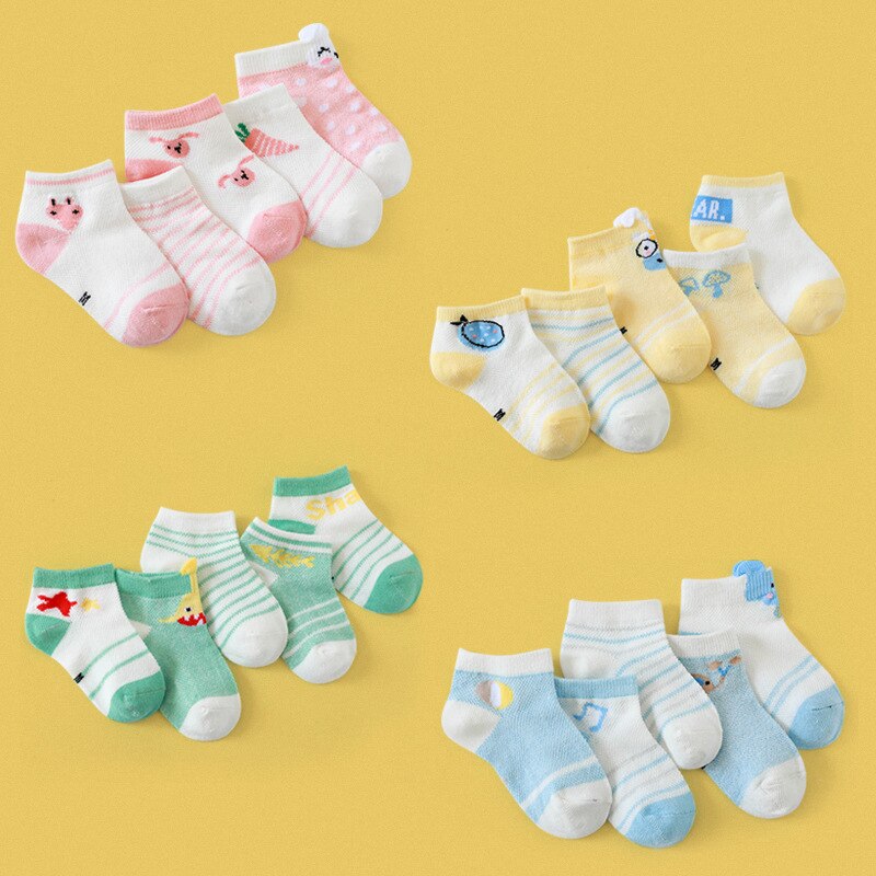 5Pairs/lot 0-5Y Infant Baby Socks Baby Socks for Girls Cotton Mesh Cute Newborn Boy Toddler Socks Baby Clothes Accessories