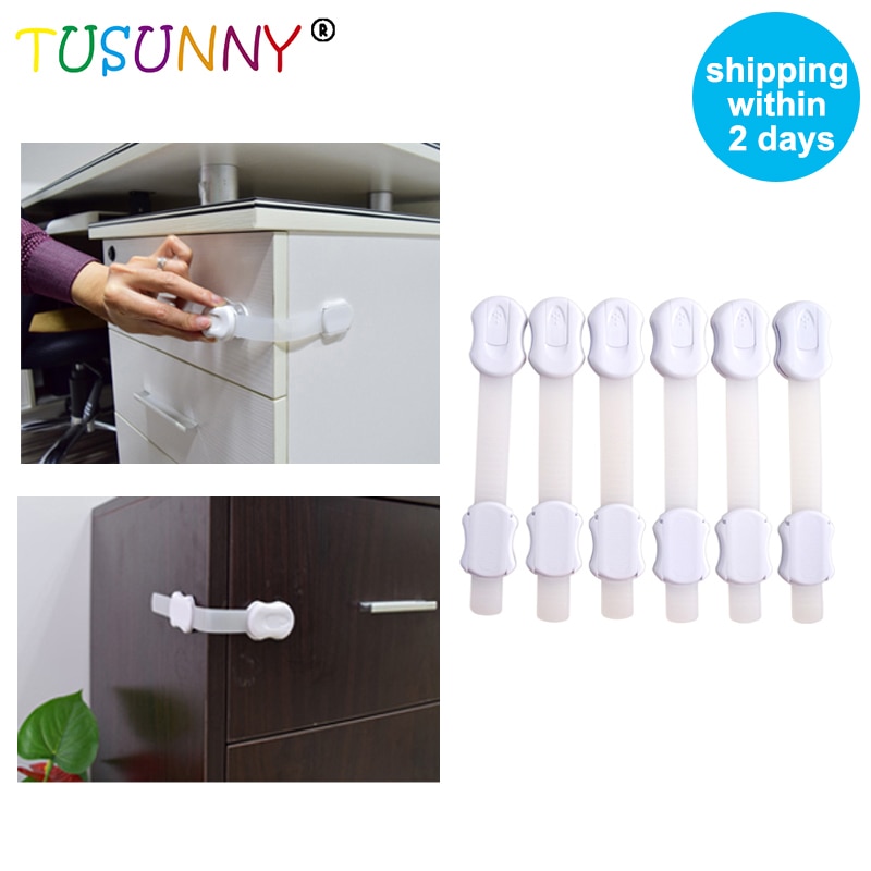 TUSUNNY, 6 uds., multifunción, seguridad para bebés, protección ajustable en el Cajón del armario, cerradura para el refrigerador del inodoro de la puerta