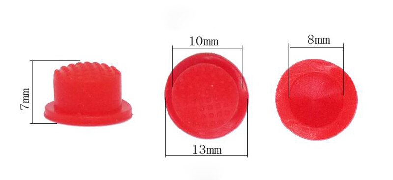 20 stk hale vandtæt kontakt knap gummi knap led ladning blænding lommelygte kontakt tilbehør tætning gummihætte: 10 mmx 7mm