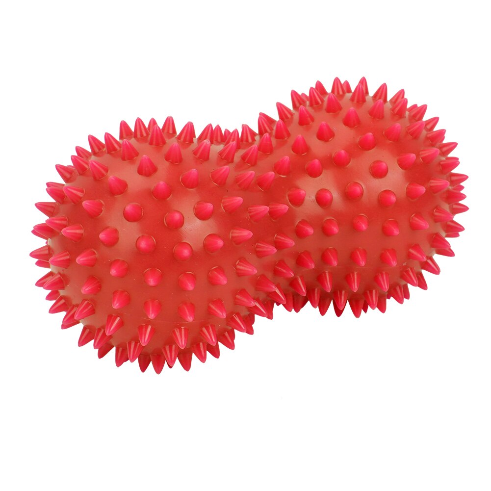 Peanut form massage fitness sport yoga bold lindre kroppen stress pvc resistent fod spiky muskel massager trigger point fod: Rød