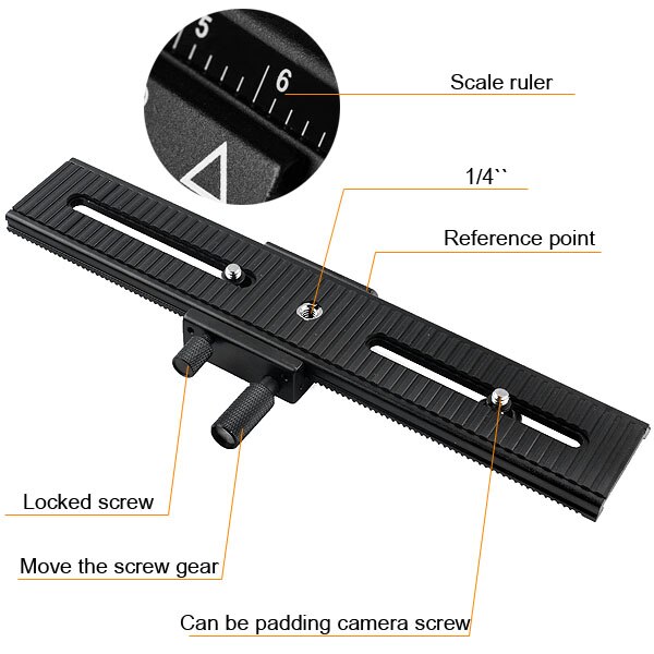 Tripod Head LP-02 Metal Macro Focus Rail Slider Plate For DV Mini Camcorder D610 D800 D800E D4 D7000 D7100 DSLR Camera