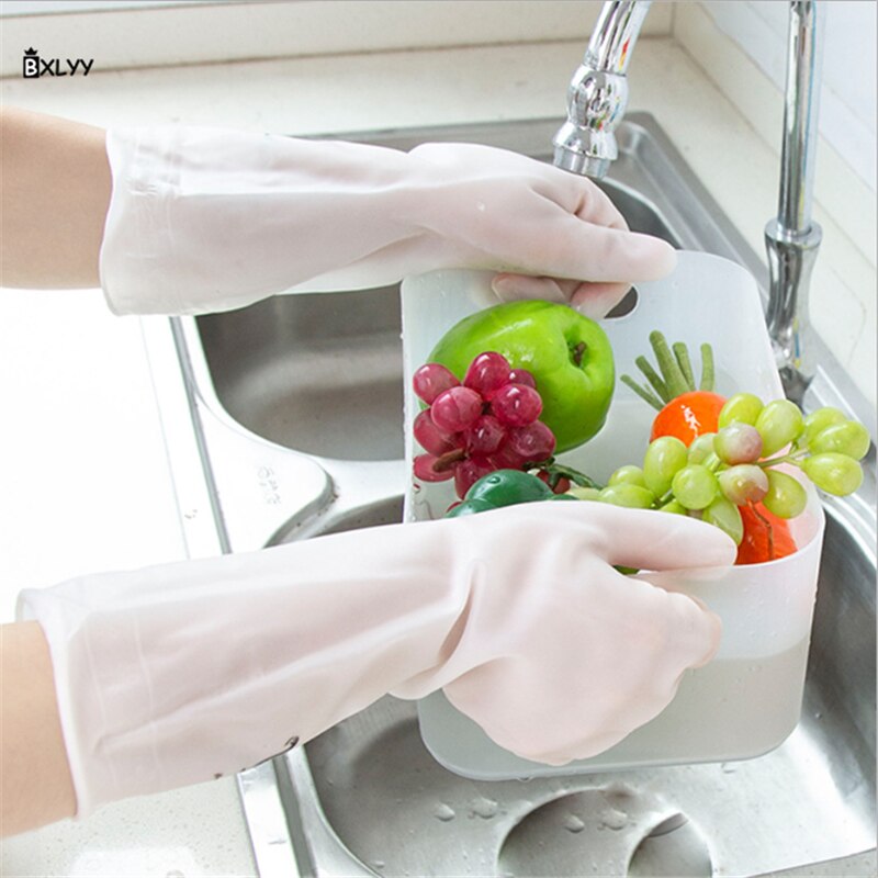 Køkkengummi vandtætte handsker fortykkede rene og holdbare gennemsigtige opvask og vaskehandsker køkken tilbehør .85z
