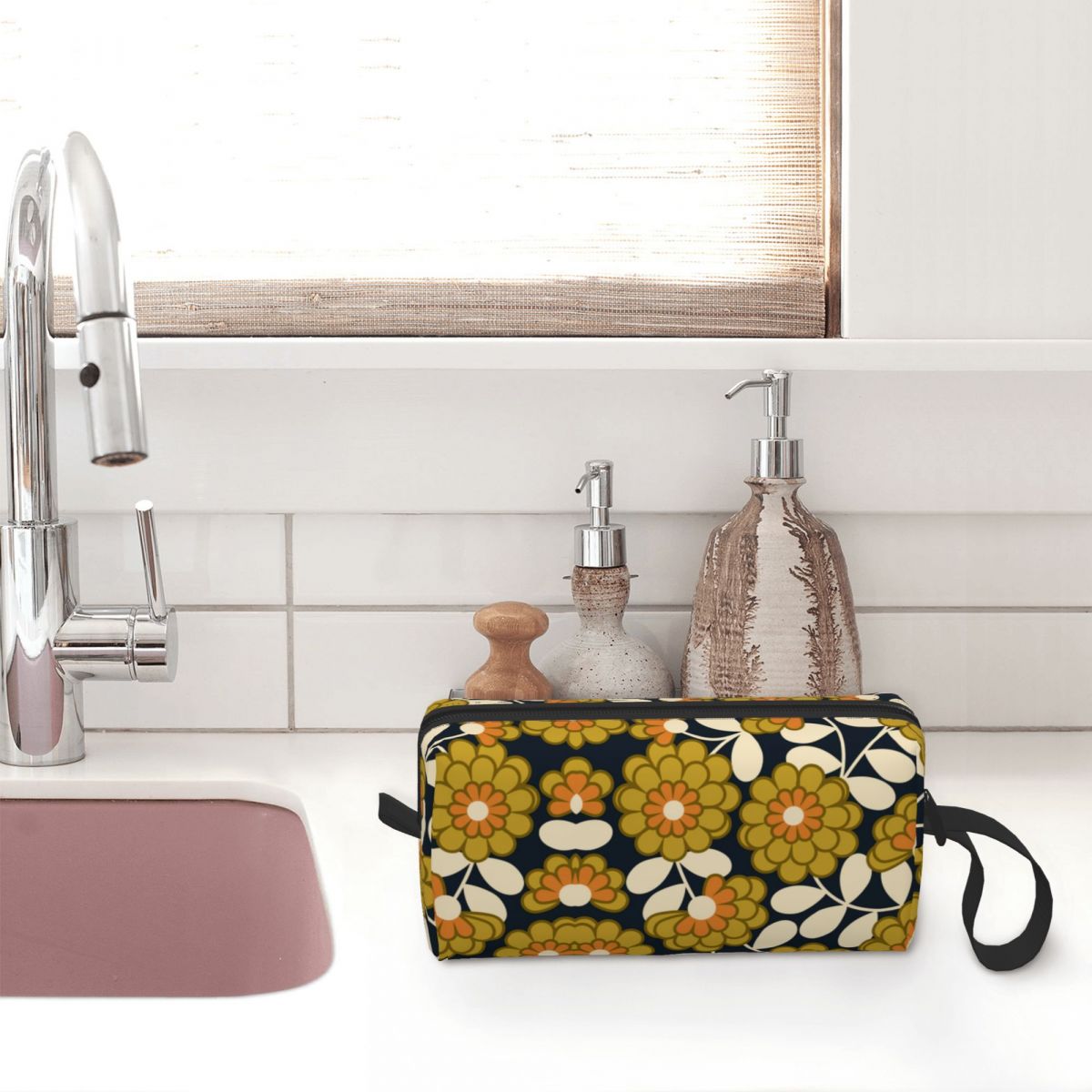 Custom Cute Home Orla Kiely Travel Toiletry Bag for Women Cosmetic Makeup Bag Beauty Storage Bags Dopp Kit Case Box