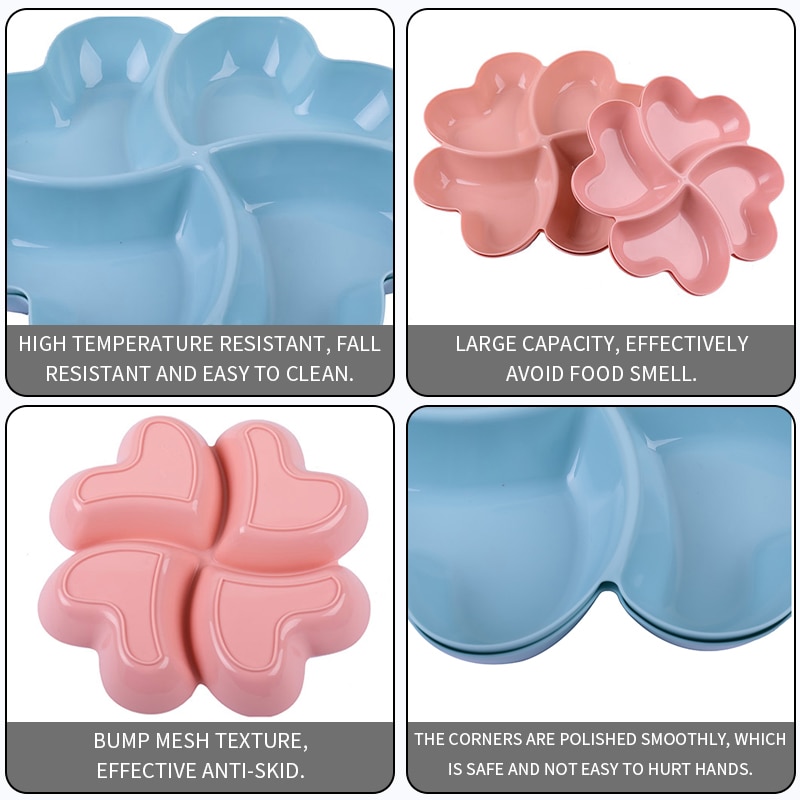 4-Compartment Appetizer Serving Tray Snack Plate Platter