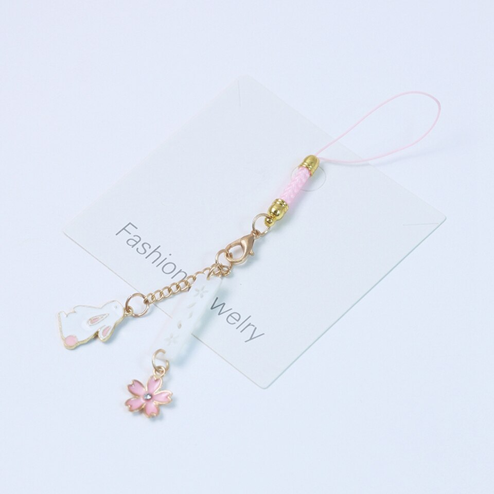 Rabbit Smart phone Strap Lanyards for iPhone Samsung Xiaomi Huawei Luxury Girl Decor Mobile Phone Strap Rope SmartPhone Charm: D