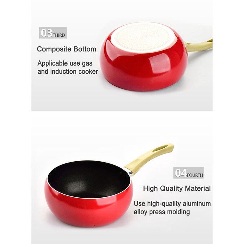 Tomato Milk Pan Non-Stick Milk Pan Induction Cooker Universal Aluminum Compound Bottom Milk Pan