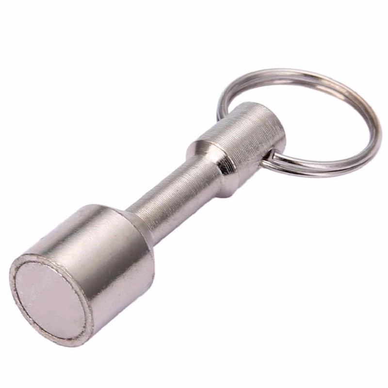Silver färg test superstark metall magnet check nyckelring delad ring ficka nyckelring hängande hållare portabelt utomhusverktyg