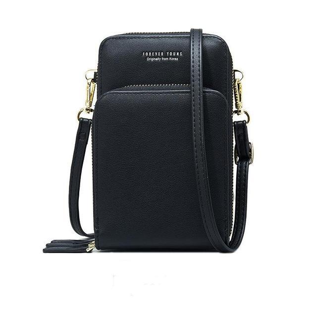 Crossbody Cell Phone Shoulder Bag Cellphone Bag Daily Use Card Holder Mini Summer Shoulder Bag for Women Wallet: black