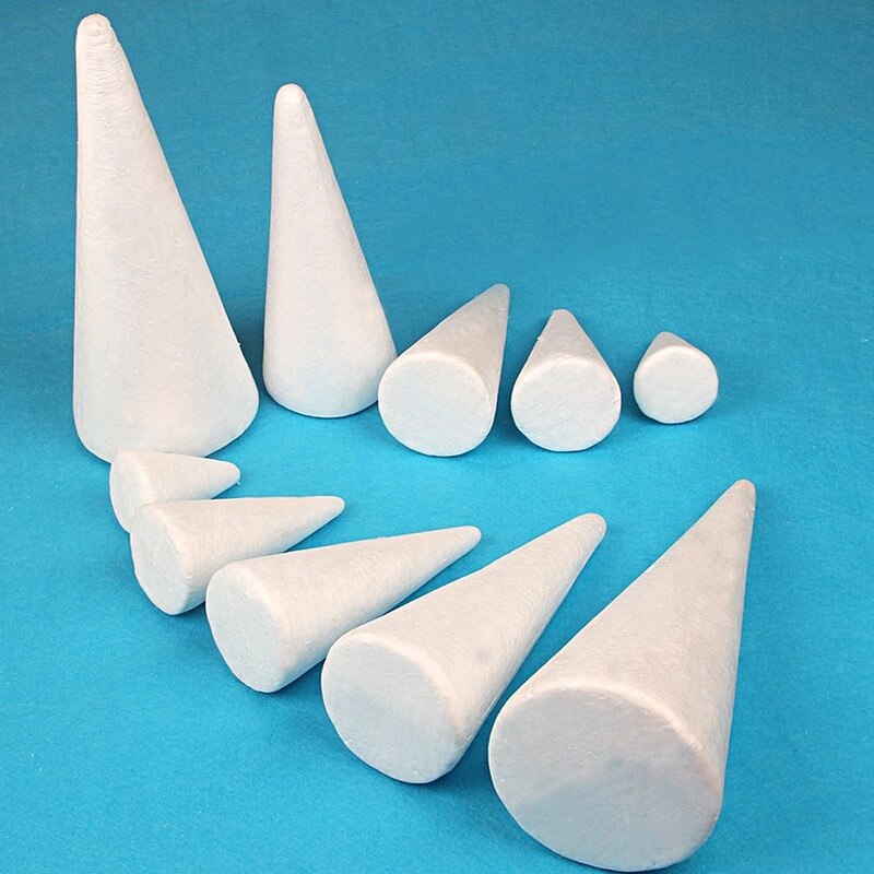 XMAS Polystyrene Styrofoam Foam Tip Cone Flat Cone for Craft DIY Accessory Handmade Party Celebration Festival Decorations