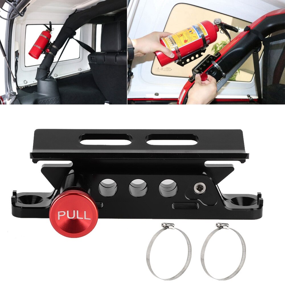 Car Modified Aluminum Alloy Adjustable Fire Extinguisher Mount Bracket Fit for Jeep Wrangler
