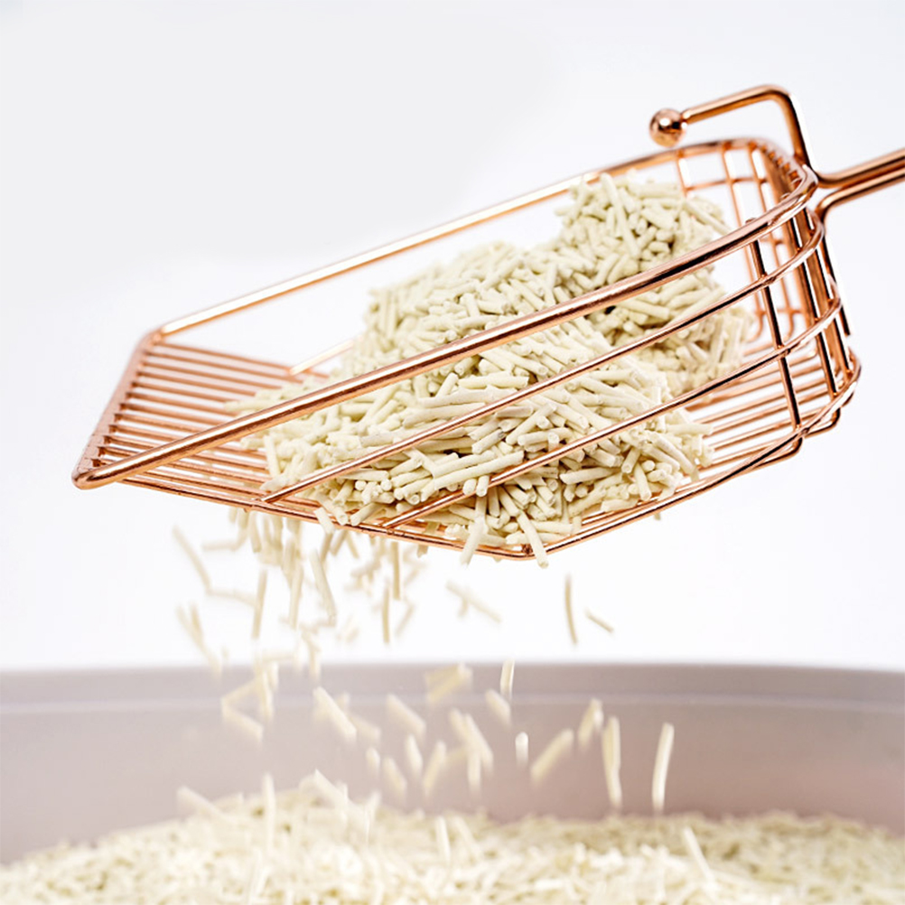 Pet Cat Litter Scoop Stainless Steel Litter Scoop Wood Handle Scoop Cat Poop Shovel