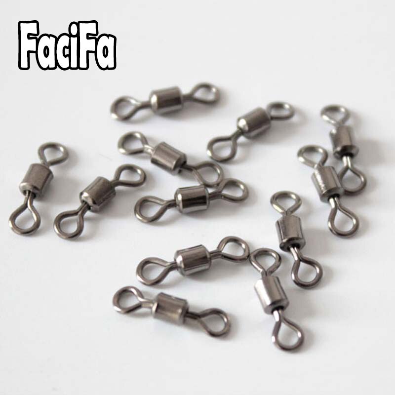 50 st lagerswivel fiskekoppling rostfritt stål karpfisketillbehör tackle snäppfiskkrok bete solid ring swivel