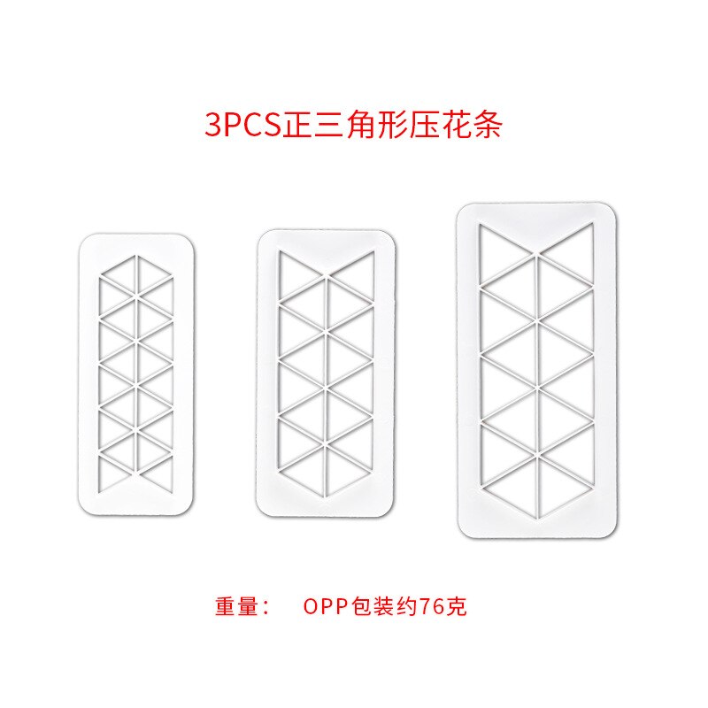 3PCS/Set Square Geometric Cutters Fondant Cookie Cake Mold Cutter Chocolate Mold Cake Decorating Cake Baking Tools for Christmas: Equilateral triangle
