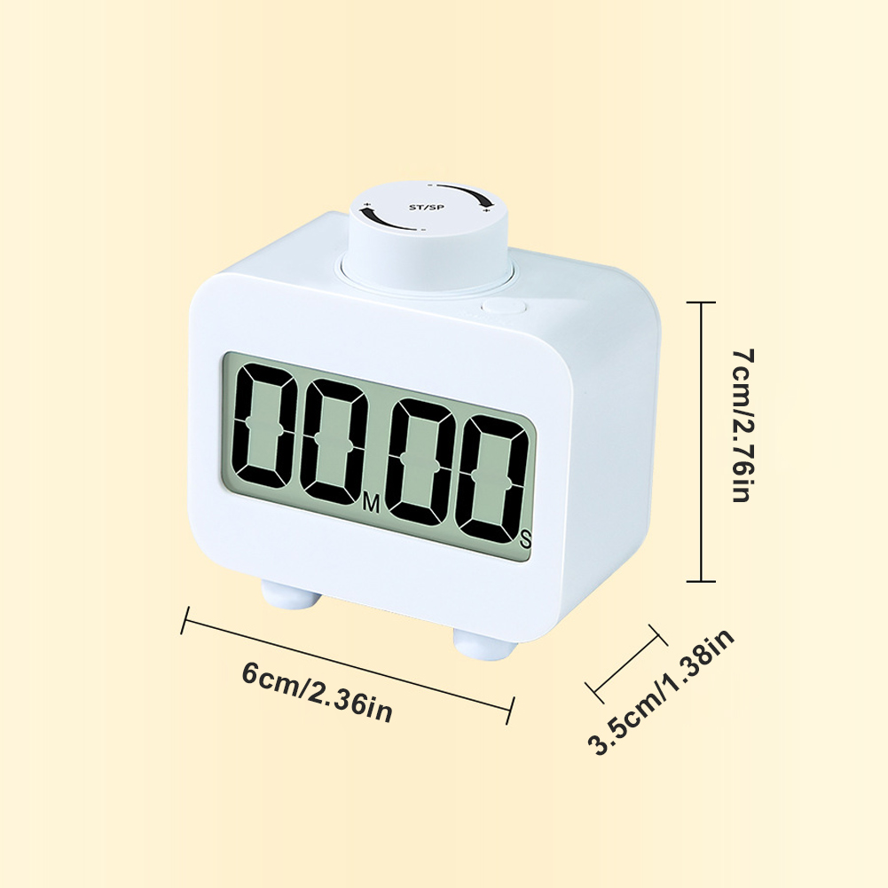 Cube Timer Countdown/Countup Rotating Timer Adjustable Volume Digital Alarm Clock Simple Operation for Cooking Working