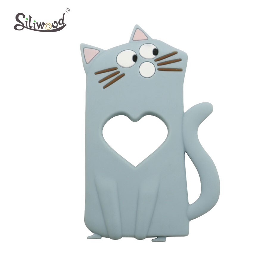 1PC BPA Free Silicone Teethers Easter Egg Baby Teething Necklace Toy Food Grade Silicone Cartoon Nursing Tiny Rod Baby Teether: TR030-23 Dusty Blue