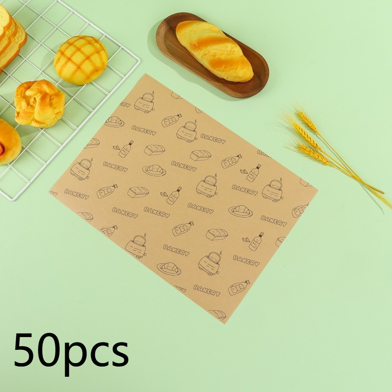 50pcs Large Size Thick Grease-proof Food Paper, Kraft Sandwich Wrapping Paper for Picnic Basket Lined Cooked Kitchen Accessories: VIOLET/紫罗兰